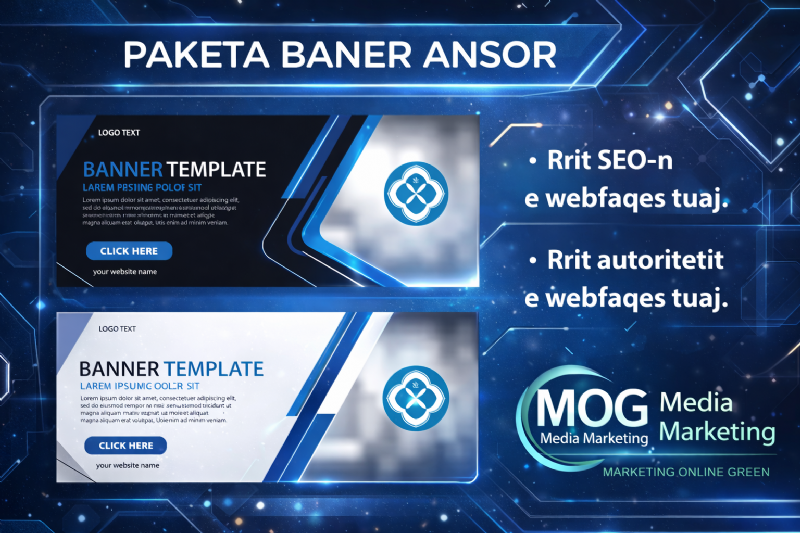 Paketa BANER ANSOR  me Backlink ne 3 faqet kryesore qe ka platforma Panairi Online, Optimizimi i website ne Google me SEO nepermjet Backlink ne platformen Panairi Online